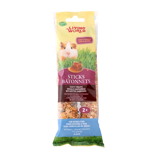 Living World Guinea Pig Sticks Honey Flavour 112 g (4 oz) 2 pack