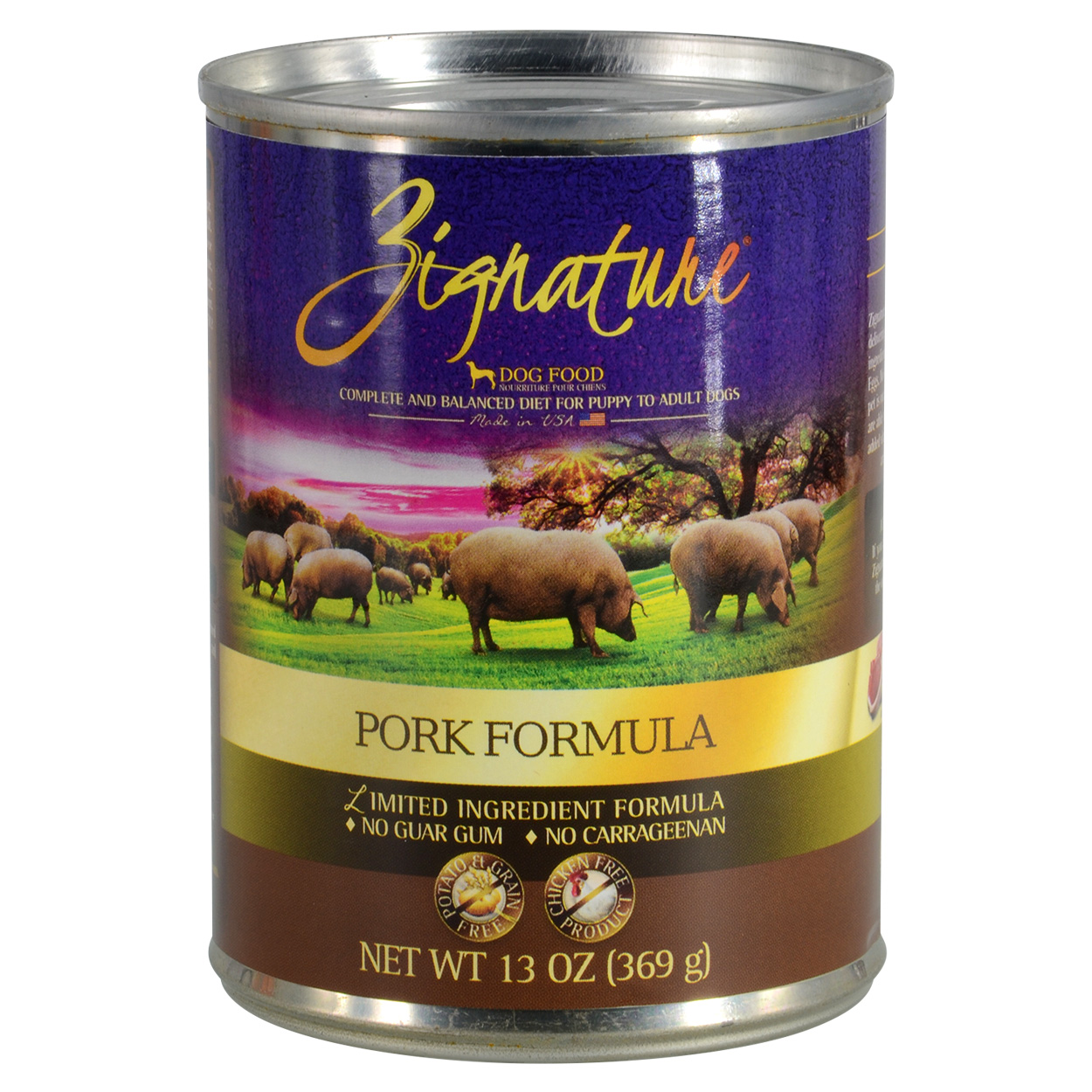 Zignature Limited Ingredient Grain Free Pork Formula Dog Can Food 13 oz
