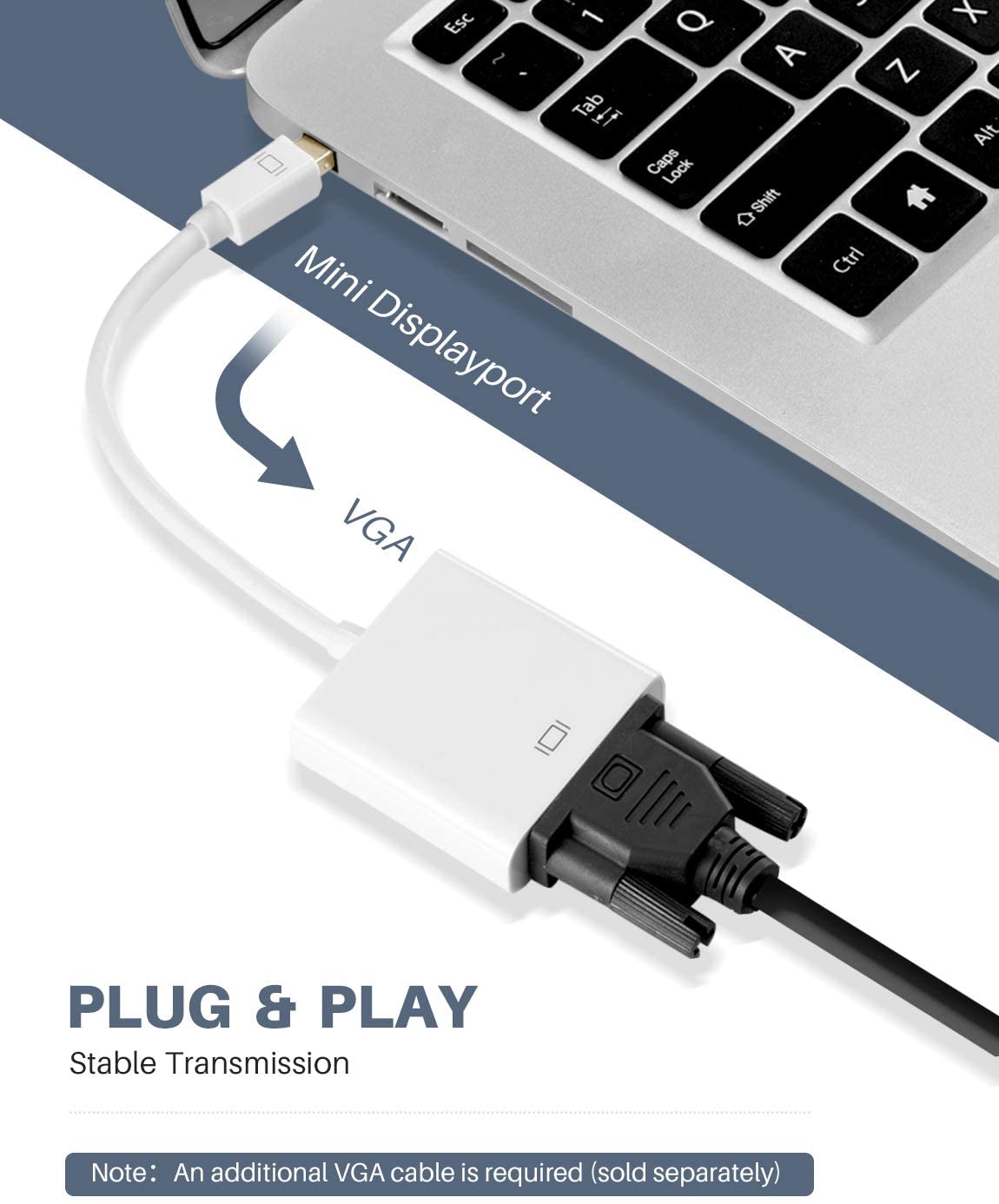 TOPELEK Thunderbolt Port Mini Displayport To VGA Display
