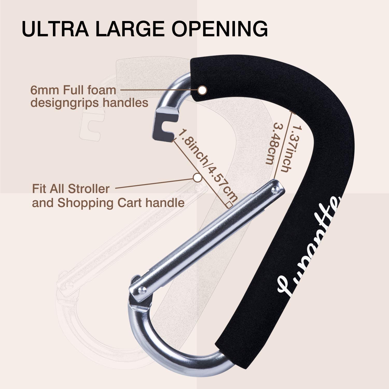 4 Packs Buggy Clips by Lupantte, Hook Your Changing Bag, Shopping Bag