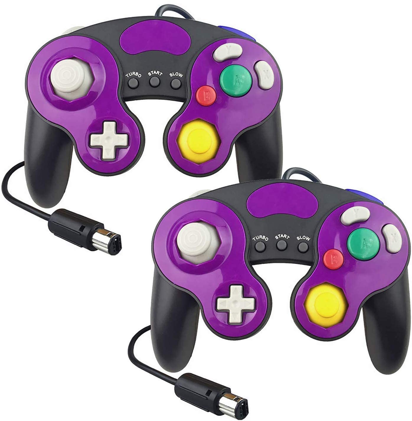 Controller for GC, Compatible with GC/Wii U/Wii/PC/Switch Controller, 2 Packs Classic Wired