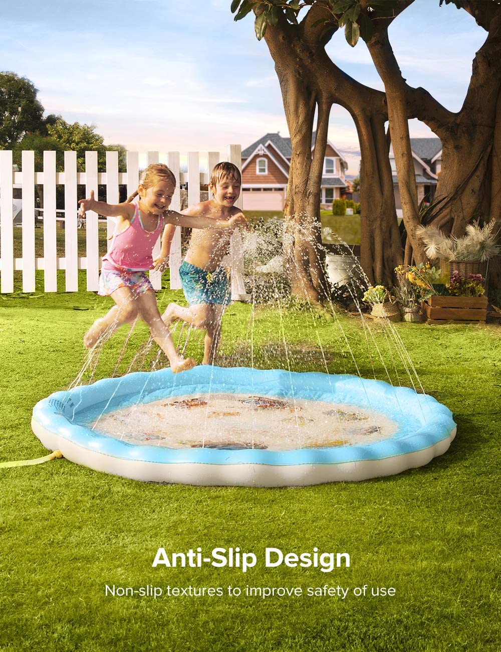 Sable Splash Pad Kids Paddling Pool, Sprinkler Water Play