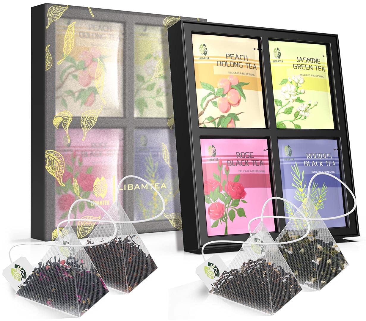 Libamtea Assorted Specialty Tea Set, 4 Tea Flavors, 24 Count Tea Bags