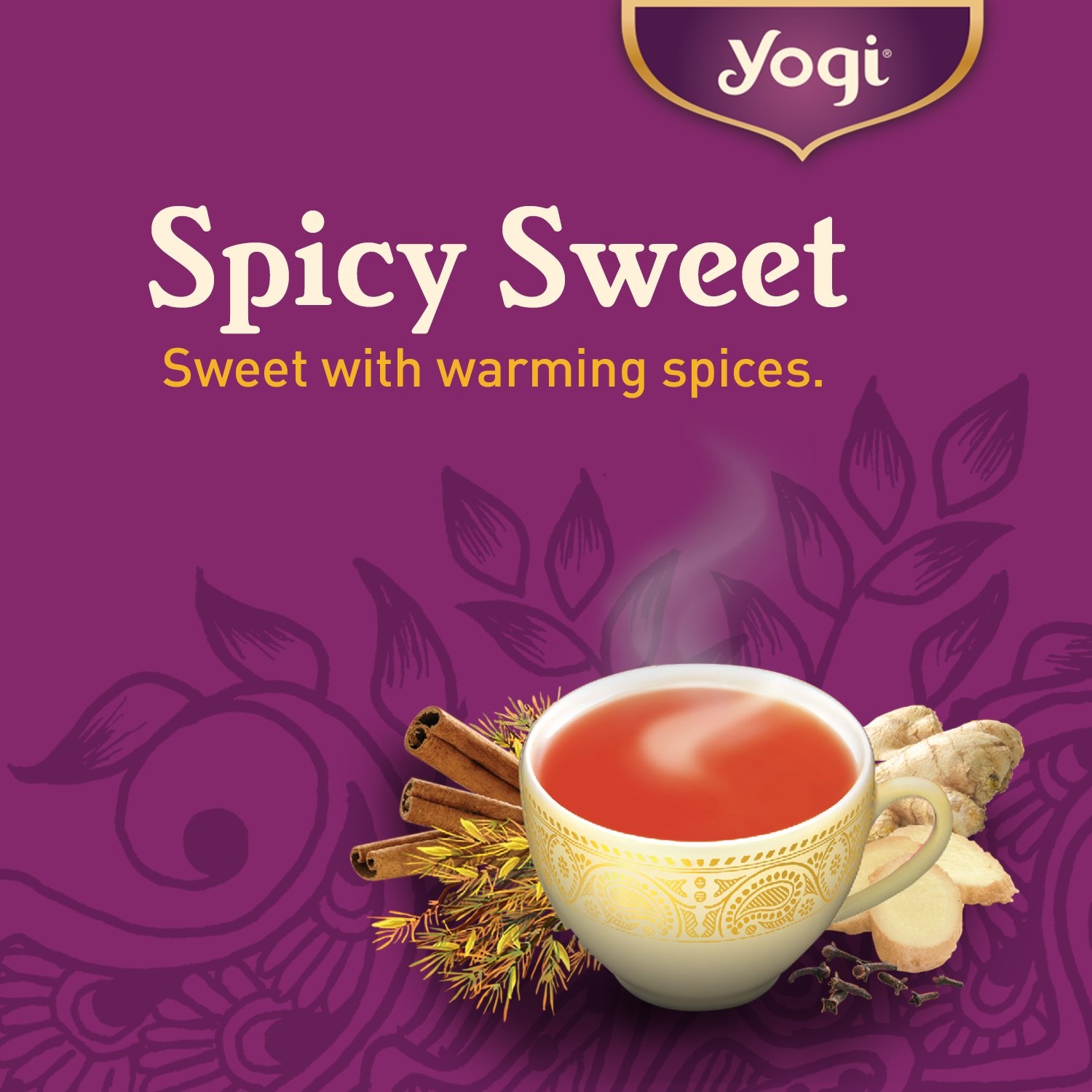 Yogi Tea Chai Rooibos, 6 Pack, Warming and Spicy Sweet, 64 Tea Bags, 96