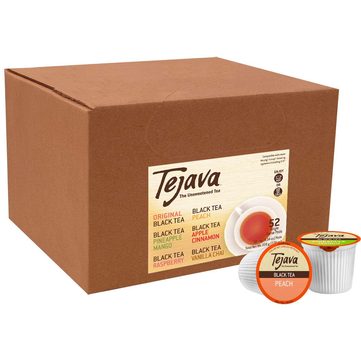 Tejava Tea Variety Pack, 52ct, Black Tea Pods