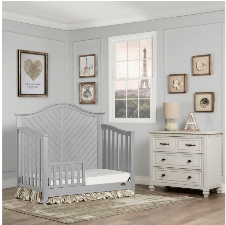 Dream On Me Ella Pebble Grey 5in1 Convertible Crib