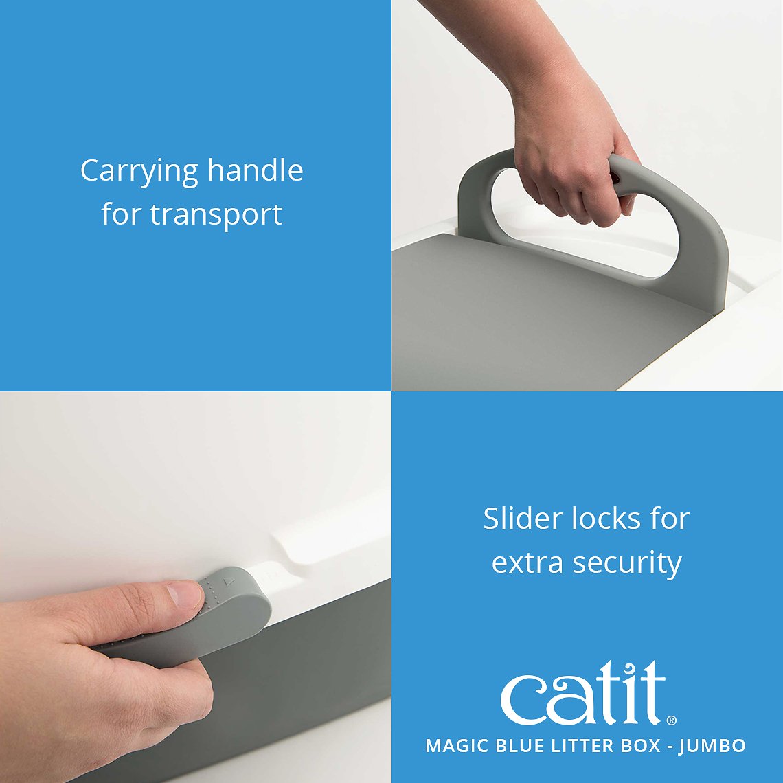 Catit Magic Blue Cat Litter Box, Jumbo BIGBIGMART