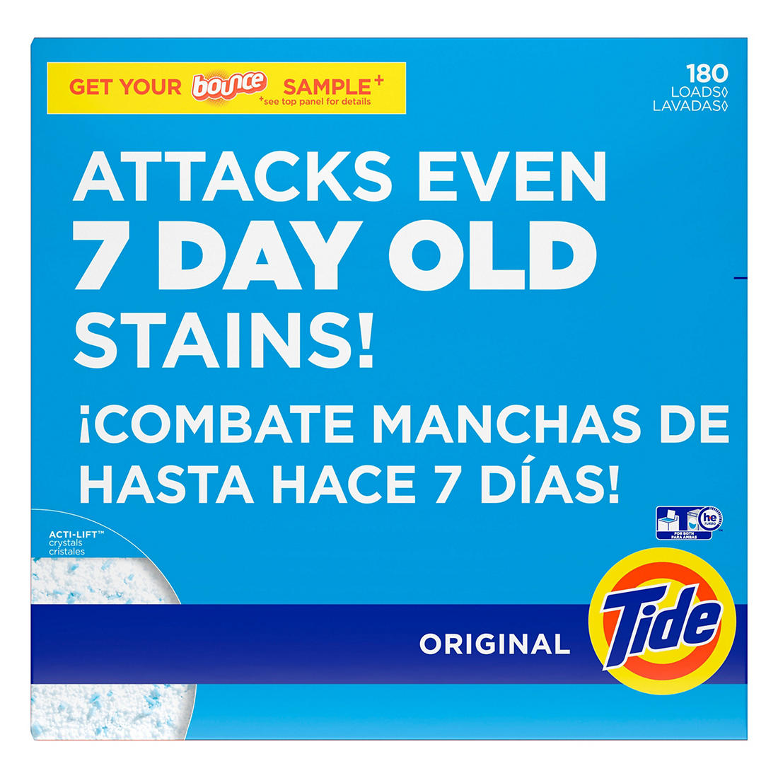 Tide Original Laundry Detergent Powder, 1 Count Per Pack 180 Loads