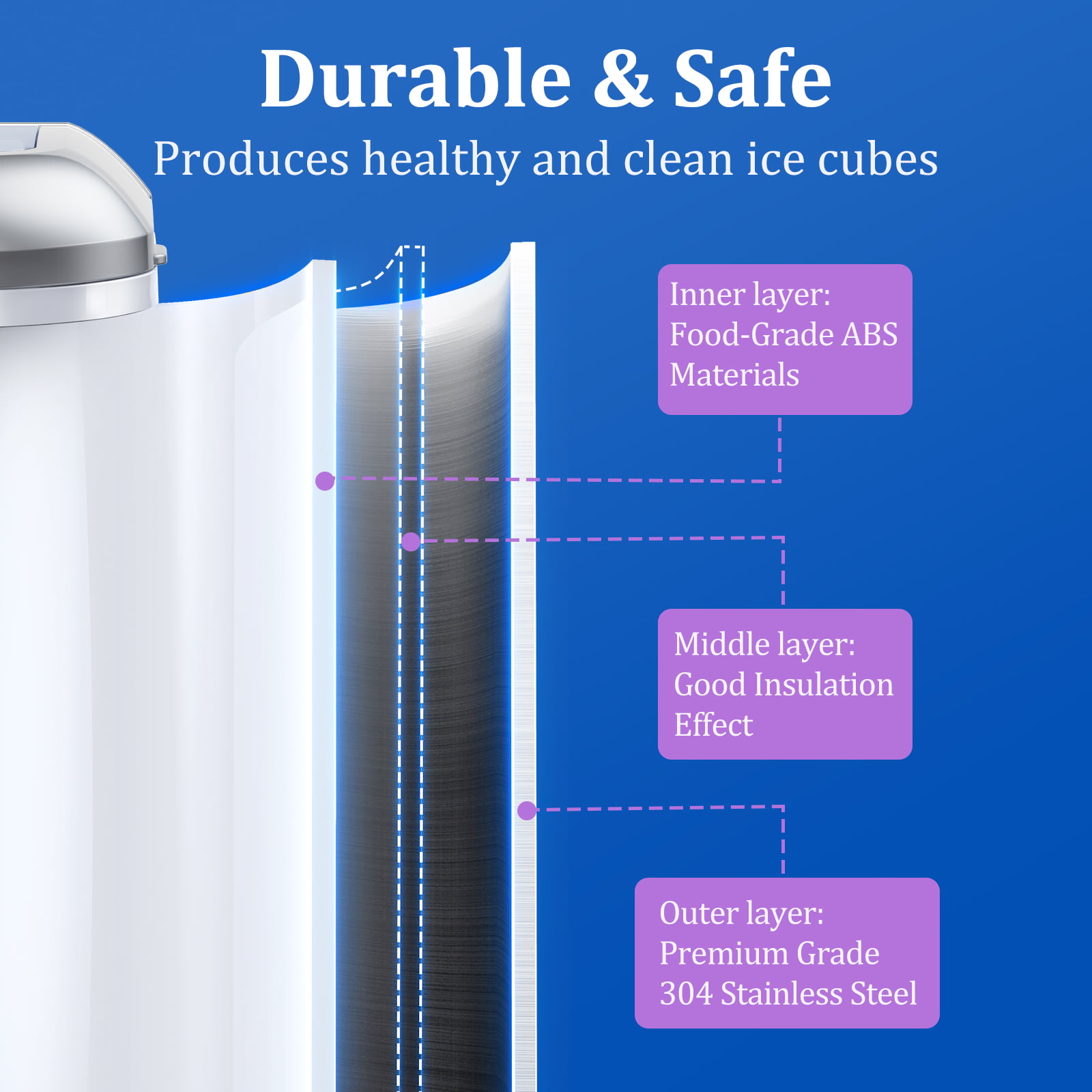 TaoTronics Ice Maker Countertop Machine 26lb/24H with LCD Display, Self