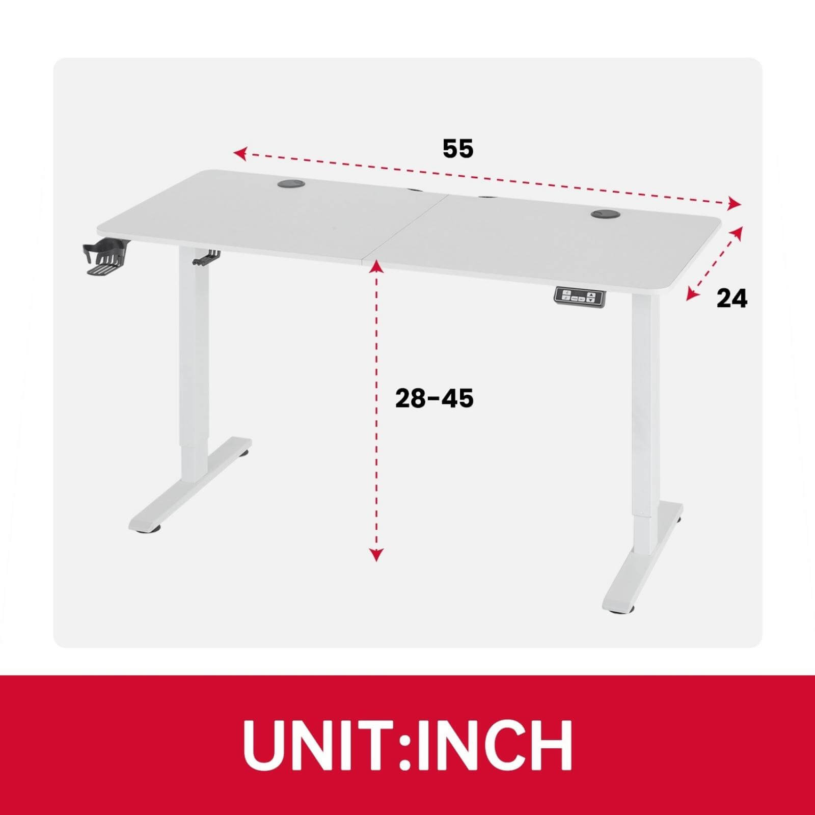 NiamVelo 55in Electric Standing Desk Height Adjustable Gaming Desk