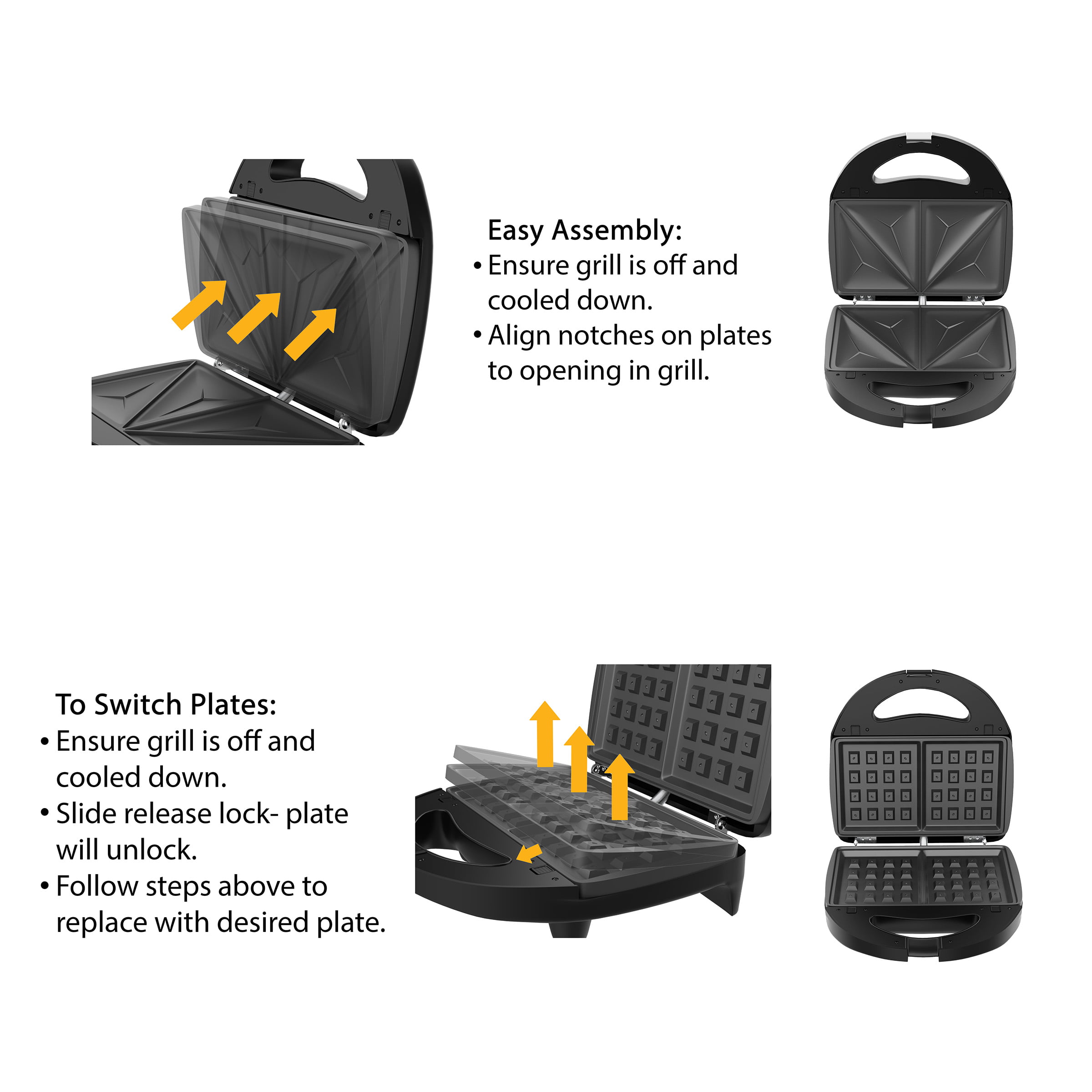 Chef Buddy 3in1 Sandwich Panini and Waffle Press