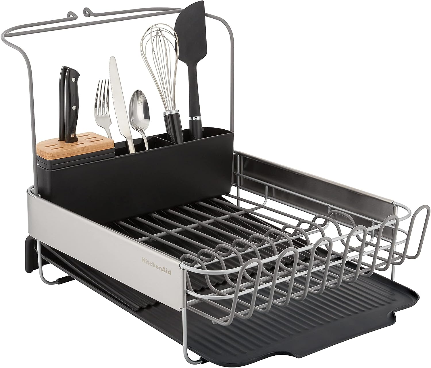 KitchenAid Full Size Expandable DishDrying Rack, 24Inch, Black