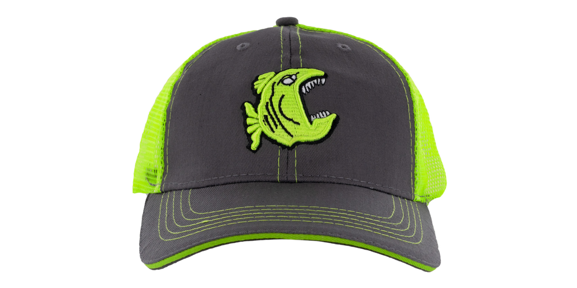 Neon Green Hat w/ Waffle Bill Big Bite Baits