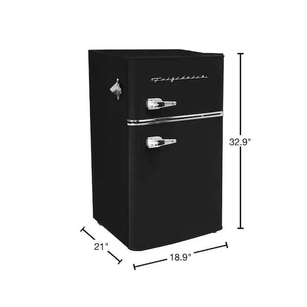 Frigidaire 3.2 cu. ft. 2 Door Retro Mini Fridge in Black Big Catch