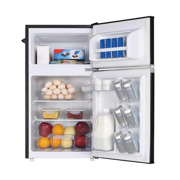 Frigidaire 3.2 cu. ft. 2 Door Retro Mini Fridge in Black Big Catch