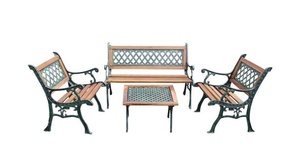 JUEGO DE JARDIN CUADRILLE MADERA Y HIERRO (755C) BigCenter