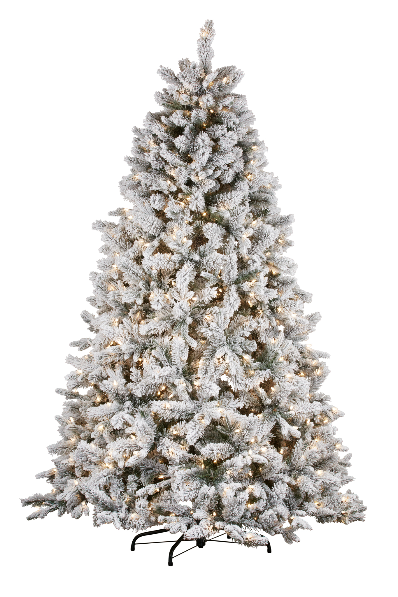 229cm 7.5 foot Christmas Tree with Snowy Finish and Lights Big