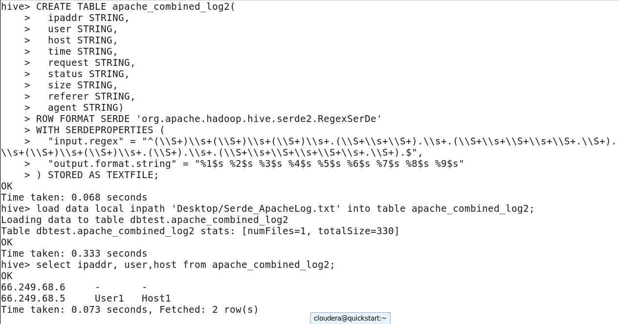 Hive SerDe RegEx Example7 Big Data & SQL