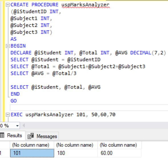 How To Declare Input Output Parameters In Sql Server Stored Procedure