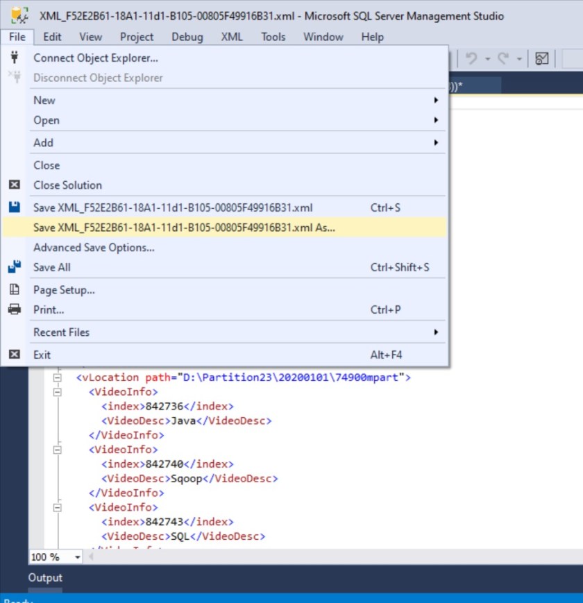 XML in SQL Server Part2 Big Data and SQL