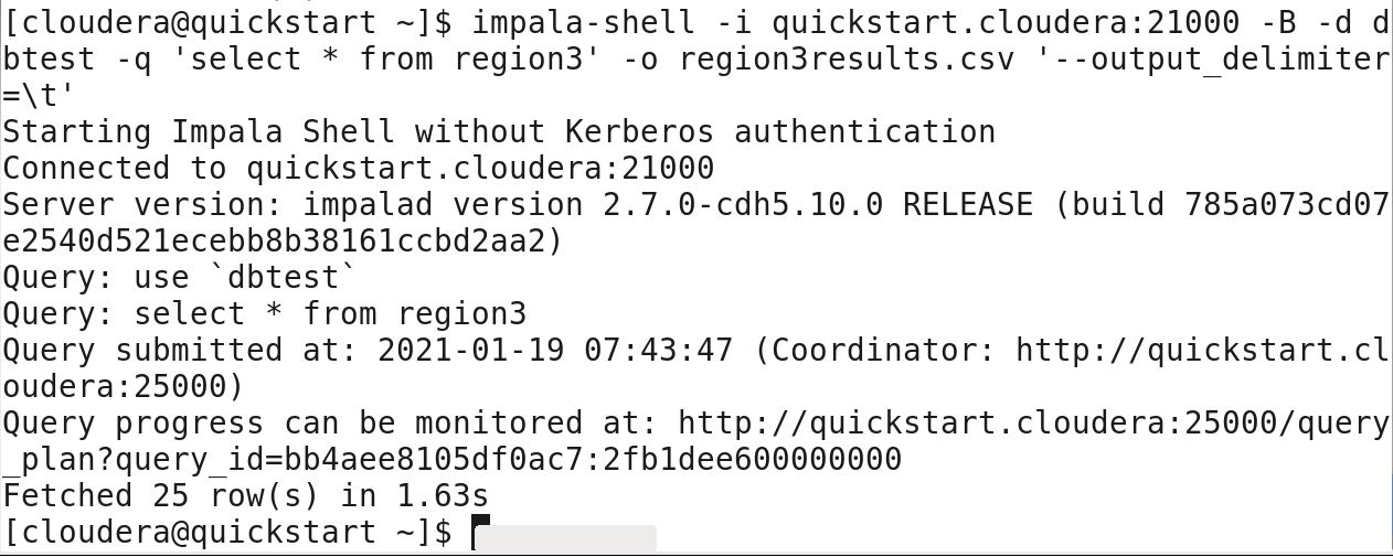 Apache Impala Export Query Results To A File Big Data and SQL