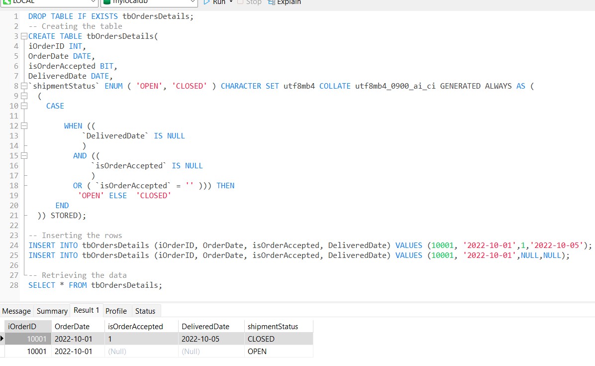 MySQL Generated Column with CASE Expression Big Data and SQL