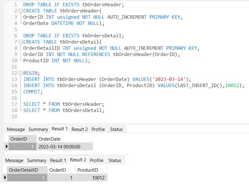 INSERT the key into multiple tables in MySQL Big Data and SQL