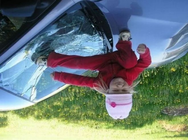 Broken windscreen