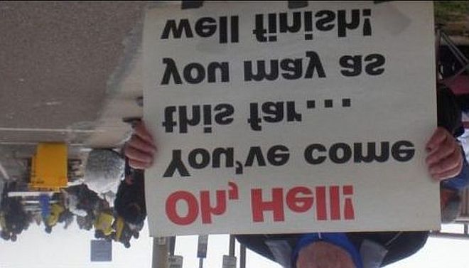 Motivational sign in marathon