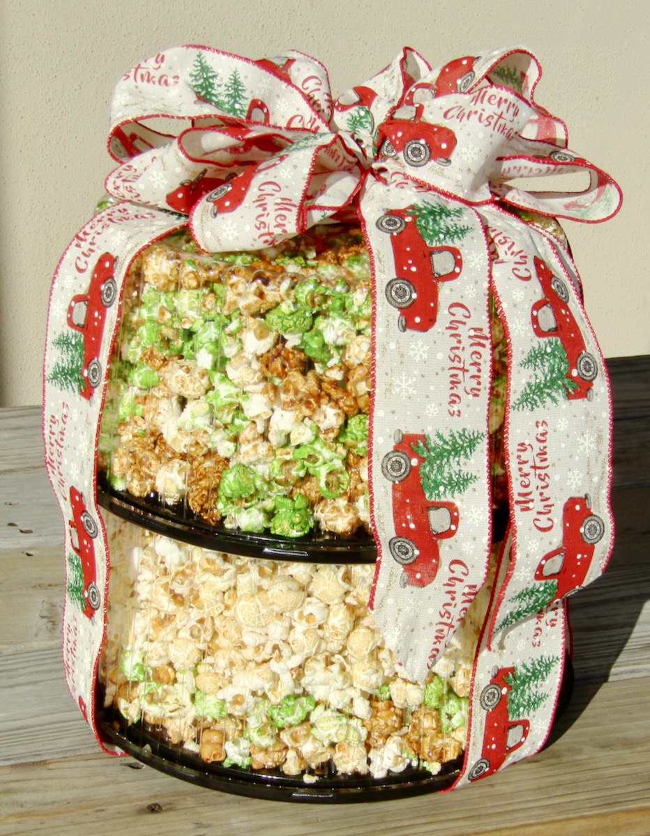 2 Tier Christmas Kettle Corn Gift Tower Big D Kettle Corn