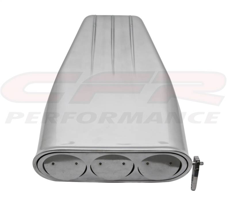Chevy/Ford/Mopar BugCatcher Style Billet Finned Hood Scoop, 4 BBL