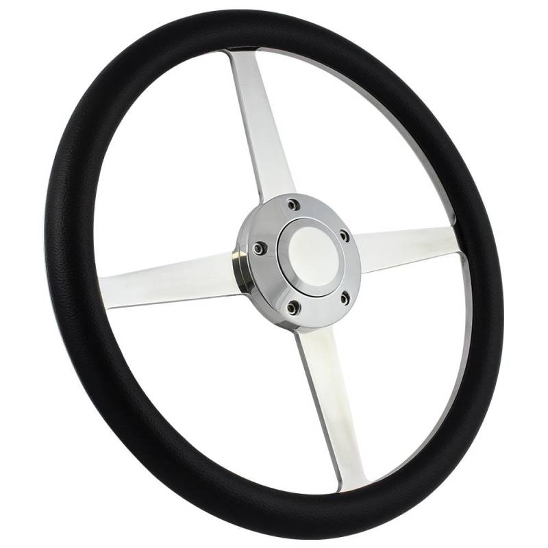 14" Lakester Style Billet Aluminum Steering Wheel Kit w/Your Choice of