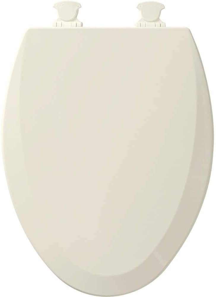 Bemis Wood Elongated Toilet Seat With Easy Clean, Change Hinge, Biscuit