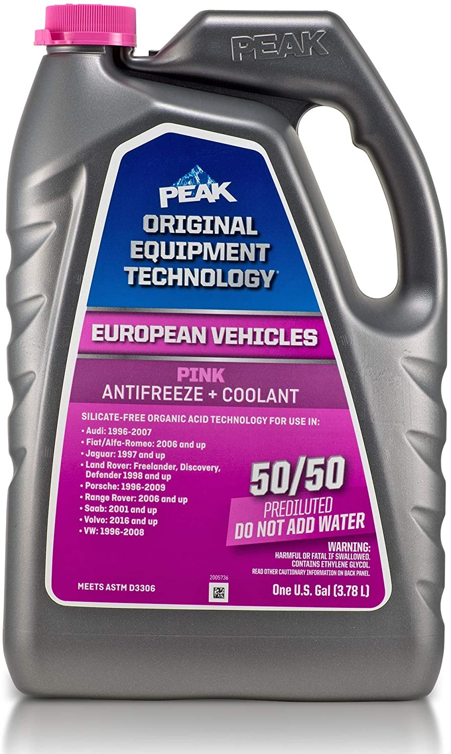 PEAK OET Extended Life Pink 50/50 Prediluted Antifreeze, Coolant, 1 Gal.