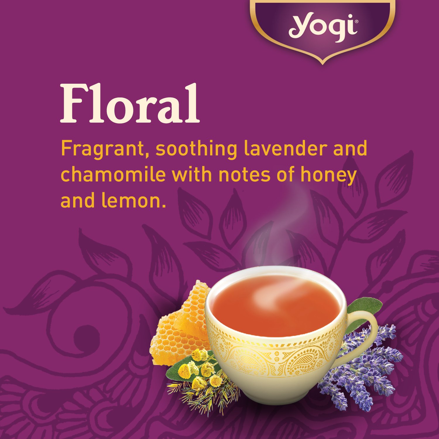 Yogi Tea Honey Lavender Stress Relief, 4 Pack, 64 Tea Bags.