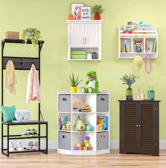 RiverRidge Home 6Cubby, 3Shelf Corner In White