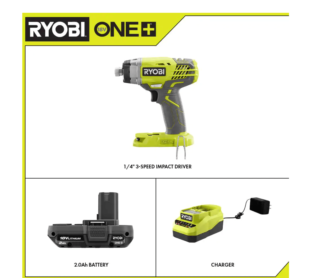 RYOBI P237-PSK005 ONE+ 18V Cordless 3-Speed 1/4 In. Hex Impact Driver