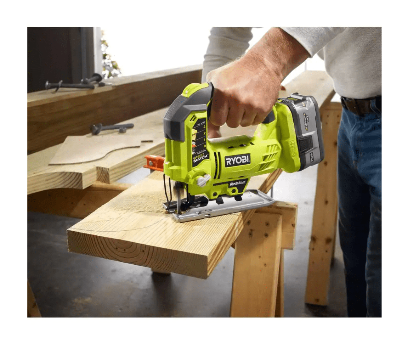 RYOBI P5231-P421 ONE+ 18V Lithium-Ion Cordless Orbital Jig Saw And 4-1/