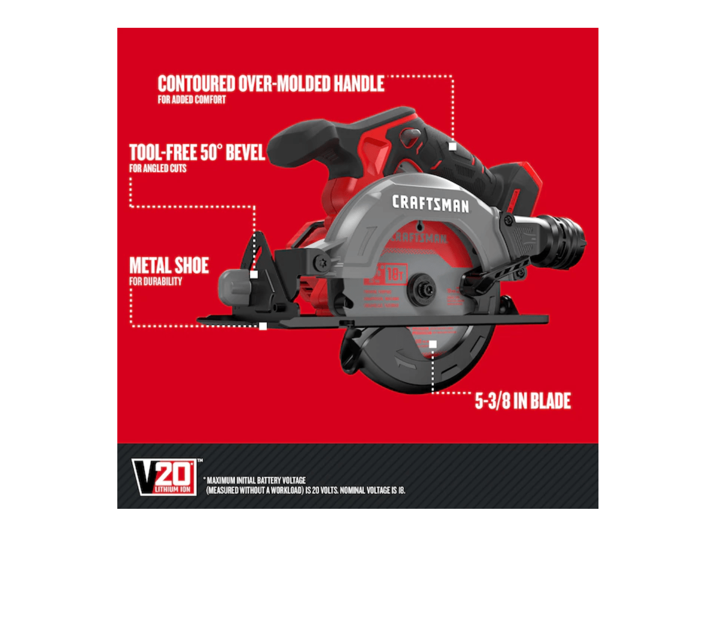 CRAFTSMAN CMCK601D2 V20 6Tool 20volt Max Power Tool Combo Kit With Soft Case (2Batteries