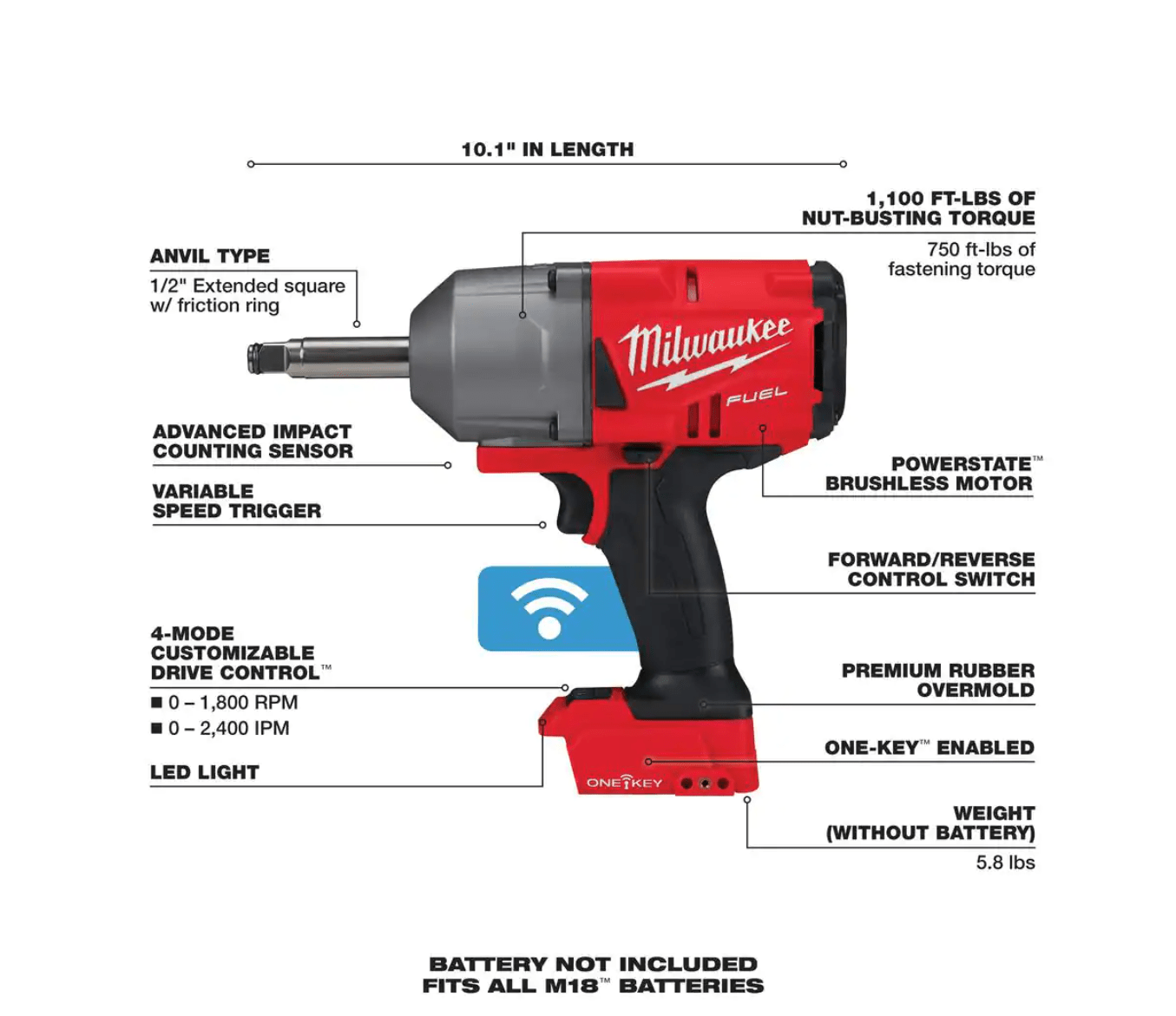Milwaukee 2769-20 M18 ONE-KEY FUEL 18V Lithium-Ion Brushless Cordless 1