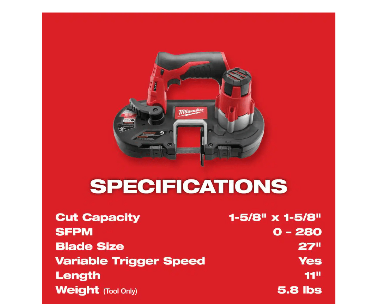 Milwaukee Band Saw 24292024712048592420 M12 12V LithiumIon