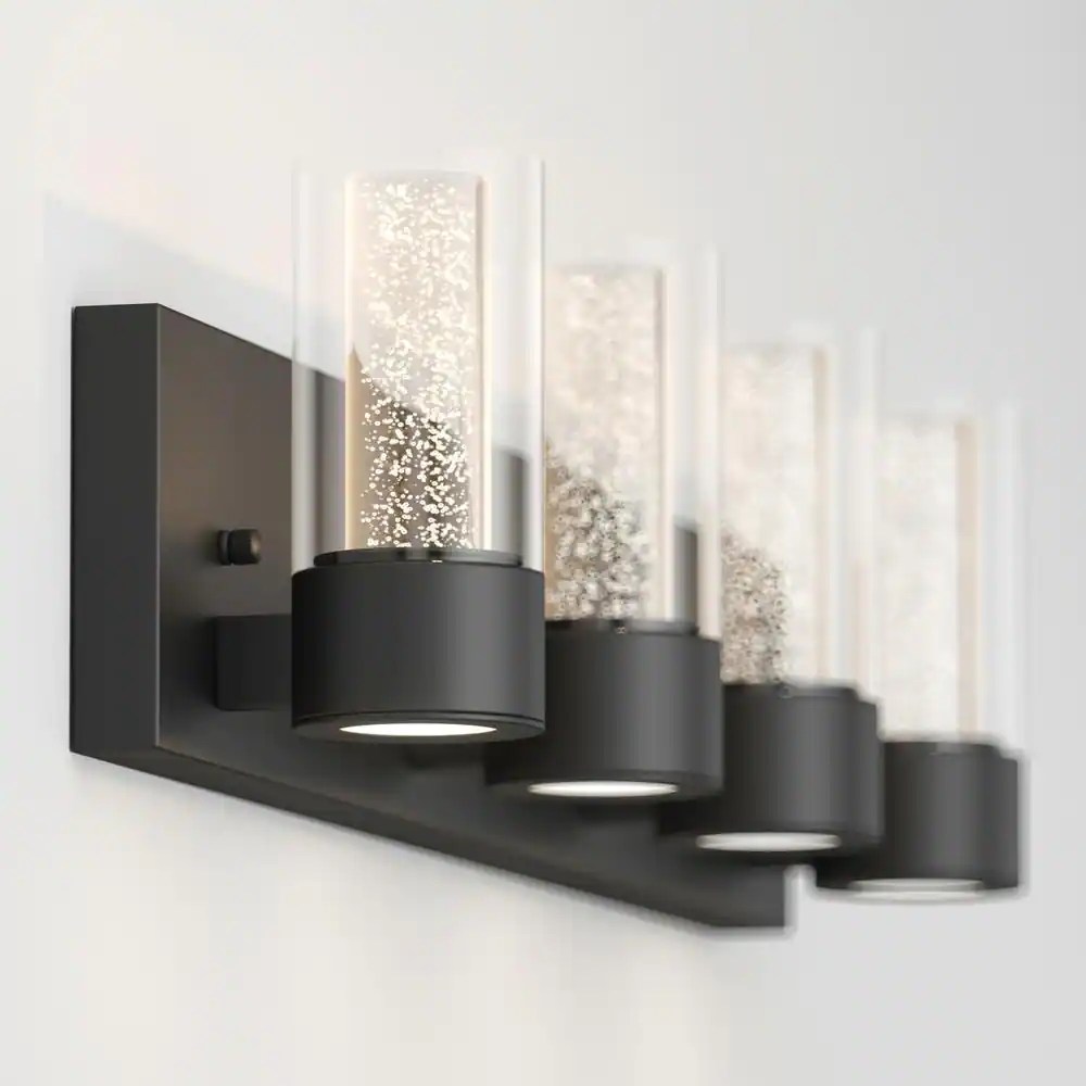 Artika VAN4RAHD2BL Essence 27 In. 4Light Black LED Modern Bath Vanity