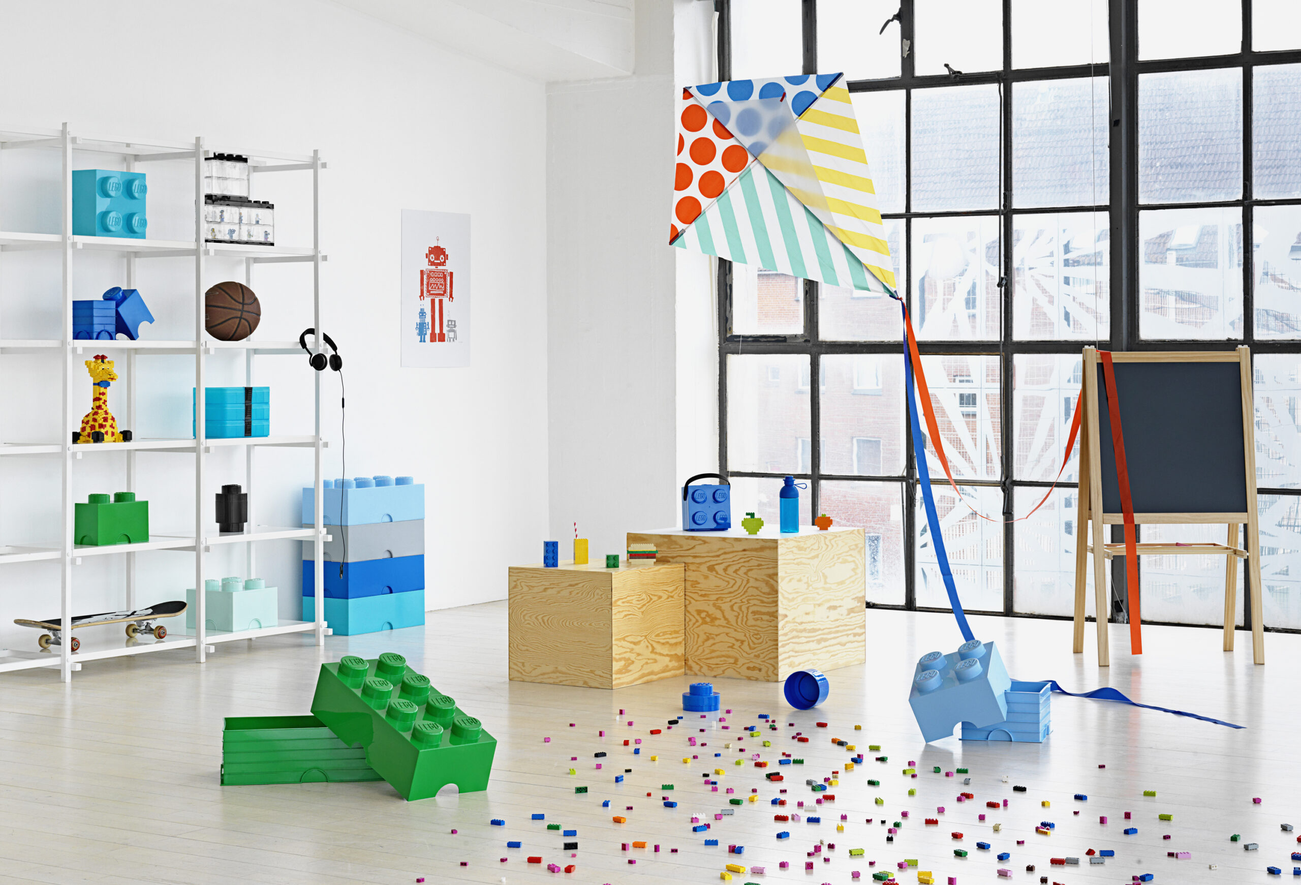 LEGO Storage 8 Brick Toy Box, Aqua