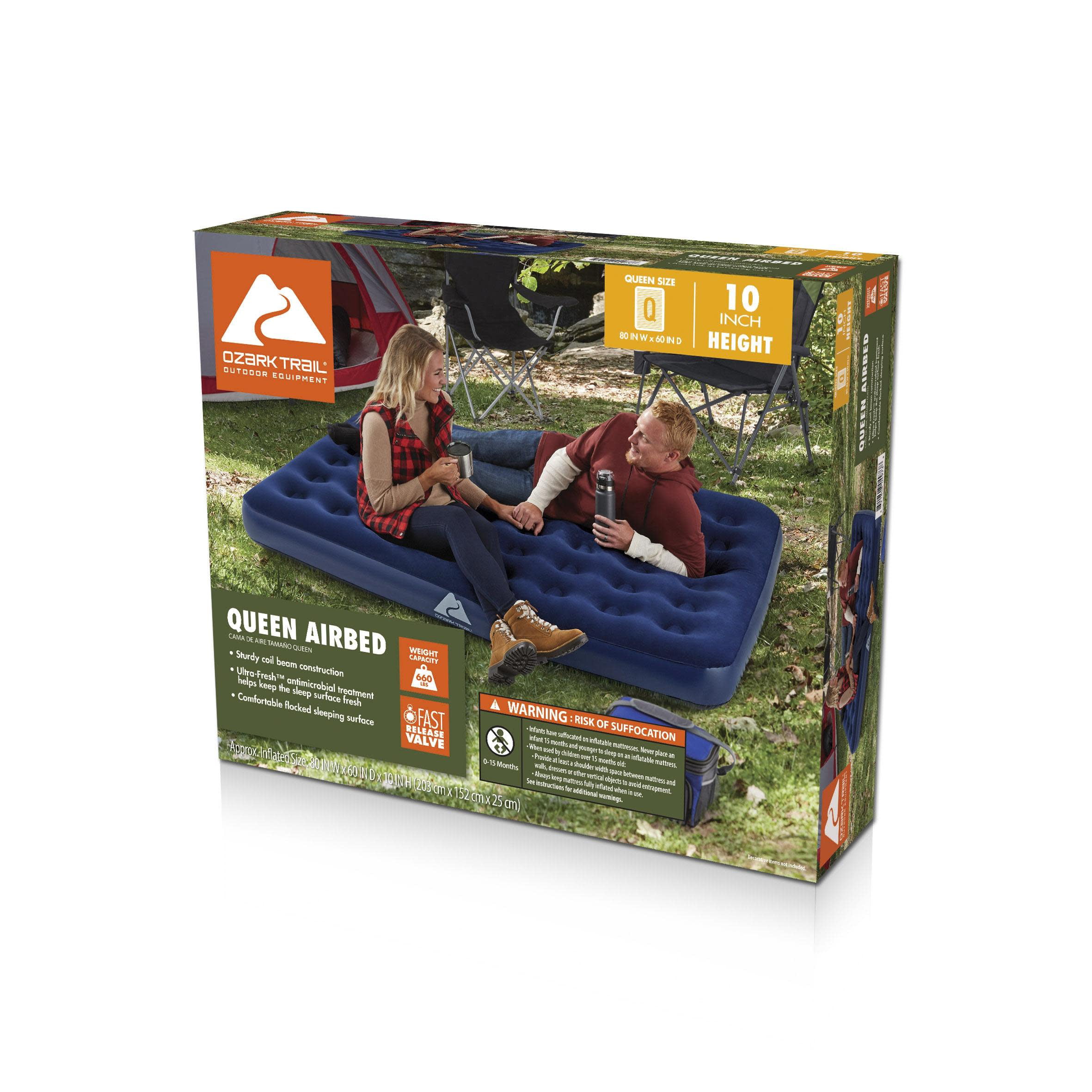 Ozark Trail Air Mattress Queen 10" With Antimicrobial Coating