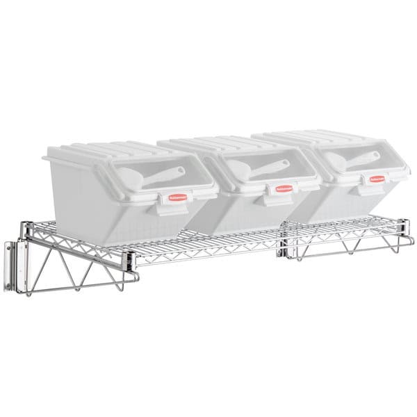 Rubbermaid 18" X 36" Wall Mounted Ingredient Bin Shelving Kit With 3