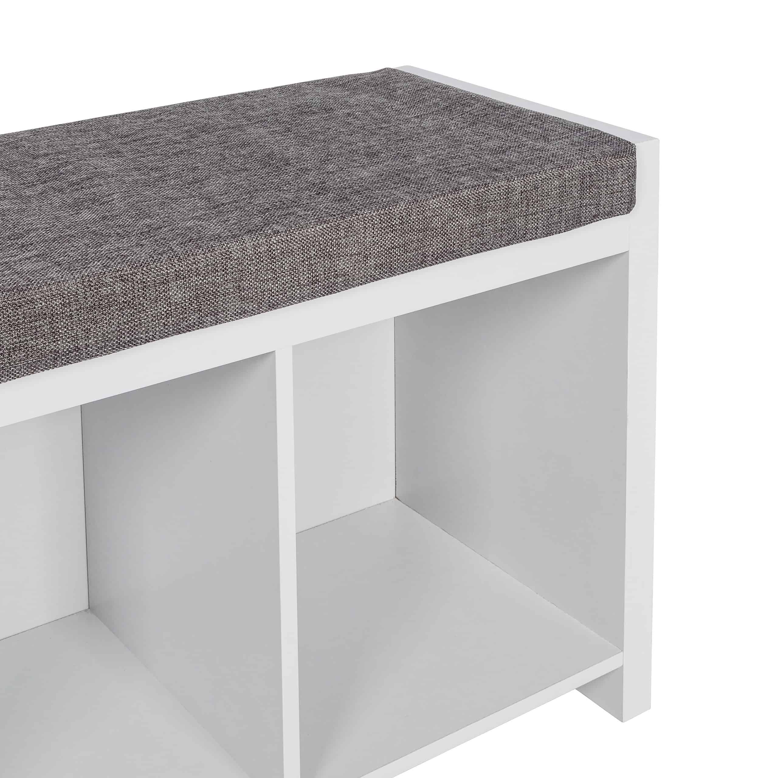 HoneyCanDo 3 Cube Storage Bench, White