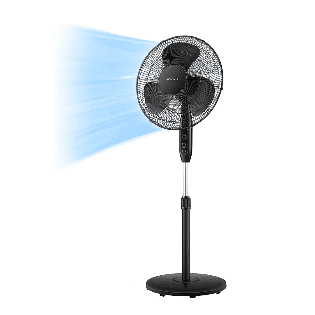 PELONIS 16'' Pedestal Remote Control, Oscillating Stand Up Fan 7-Hour