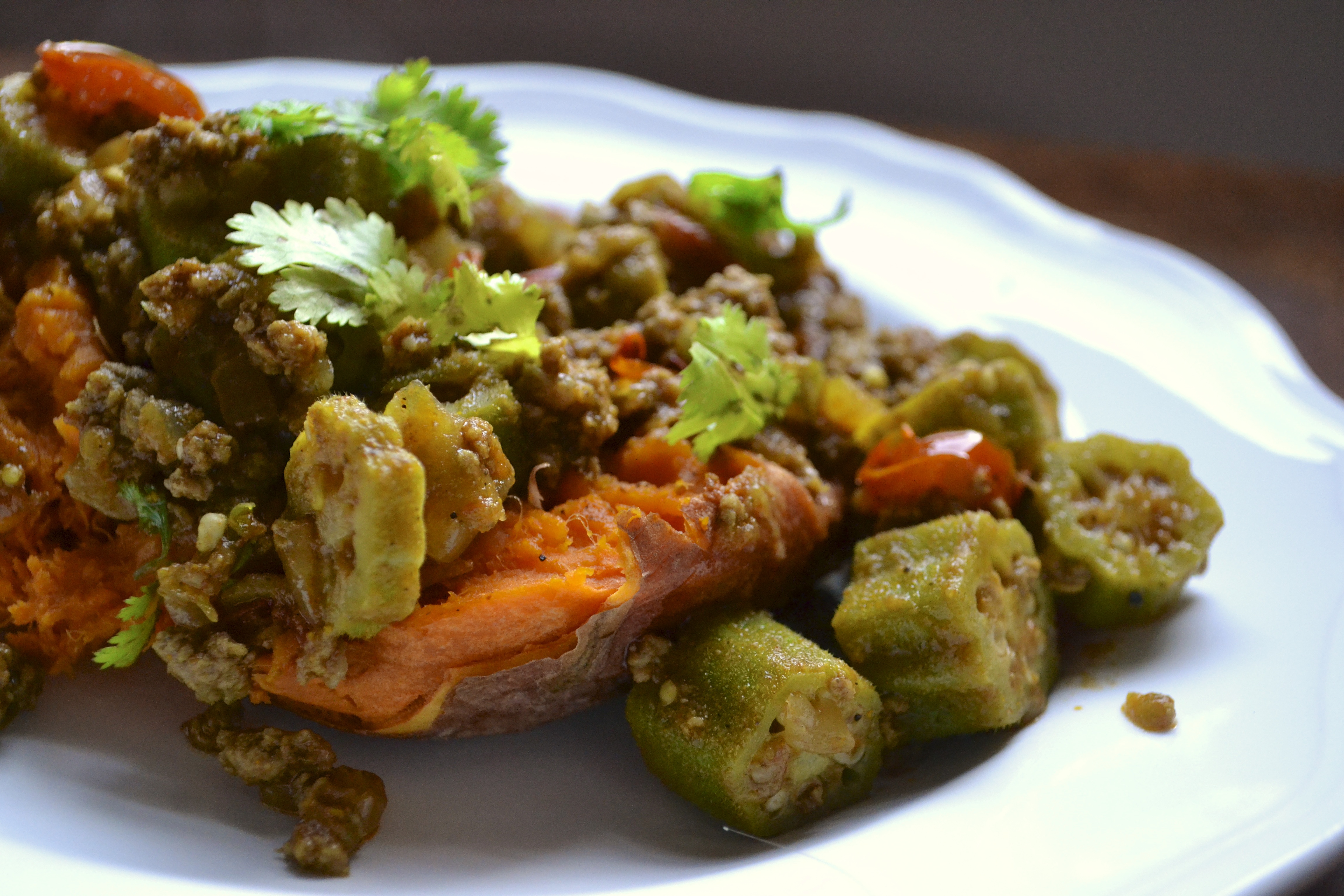 Ground Beef, Okra, and Tomatillo Curry BIG EATS...tiny kitchen