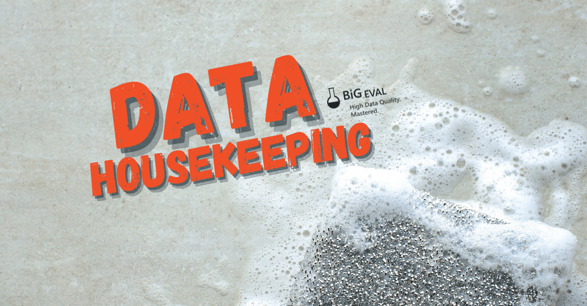 Good Housekeeping Using Data Validation Tools for Data Cleanup BiG EVAL