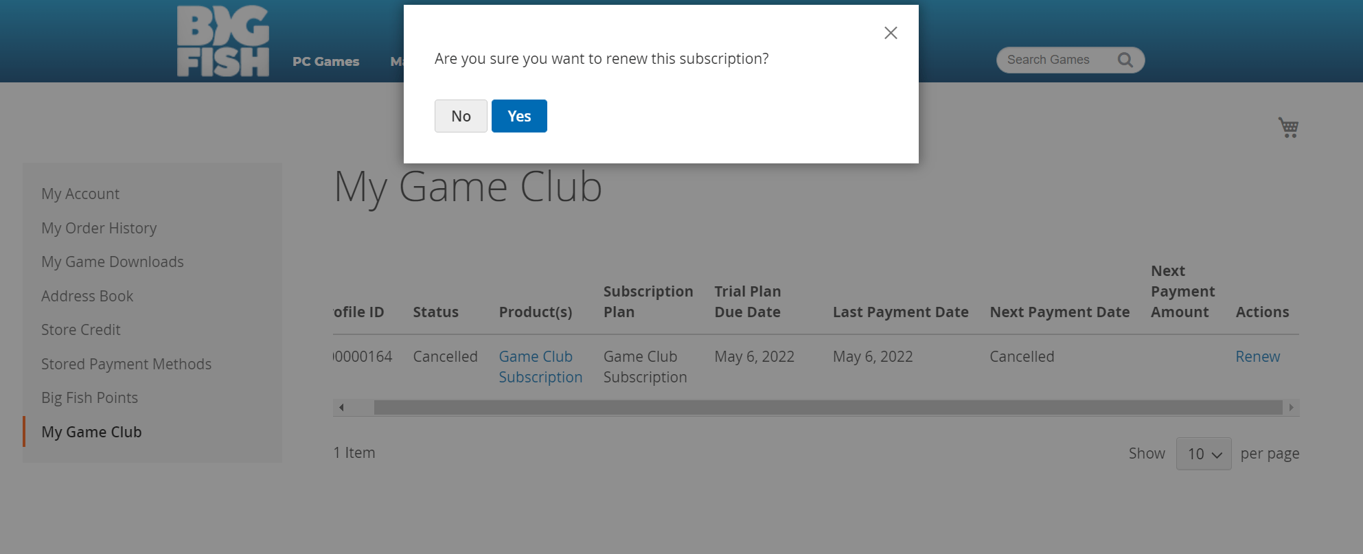 Reactivate/Renew Big Fish Game Club Membership Big Fish Games Help